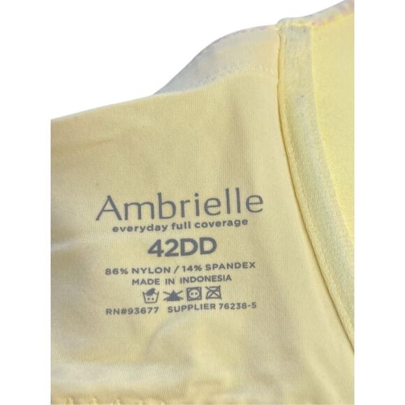 Ambrielle RN 93677 Yellow Every Day Full Coverage T Shirt Bra Size 42DD - Picture 3 of 3